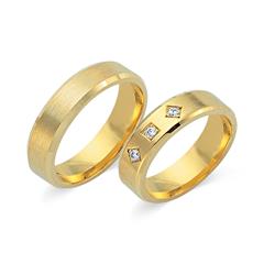 Trauringe 585er Gelbgold 3 Diamanten