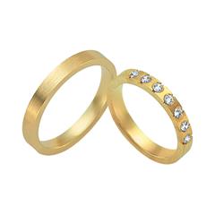 Eheringe 333er Gelbgold 7 Brillanten