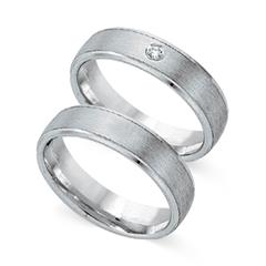 Trauringe 333er Weissgold mit Diamant