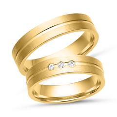 Eheringe 333er Gelbgold 3 Diamanten