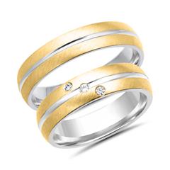 Eheringe 333er Gelbgold 3 Diamanten