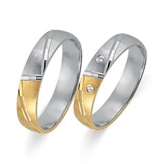 Eheringe 750er Gelb- Weissgold 2 Diamanten