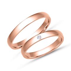 Trauringe 333er Rotgold mit Brillant