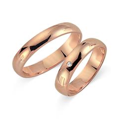 Eheringe 333er Rotgold mit Diamant
