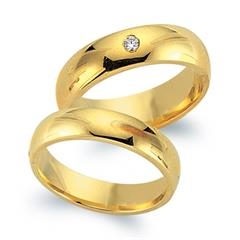 Trauringe 333er Gelbgold mit Brillant