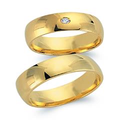 Eheringe 750er Gelbgold mit Diamant