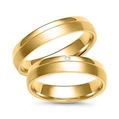 Eheringe Gelbgold mit Brillant Breite 4,5 mm