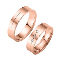 Eheringe Rotgold mit Brillanten Breite 5,5 mm