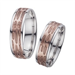 Eheringe Rot- und Weißgold Breite 6 mm