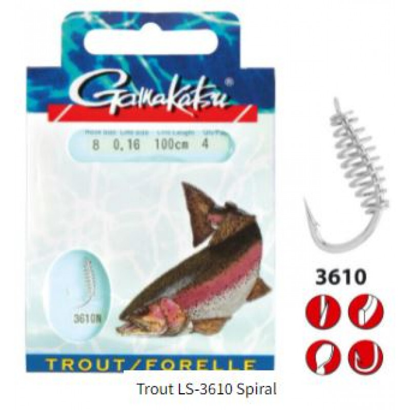 Set aus 4 Angelhaken Gamakatsu LS-3610 100 cm