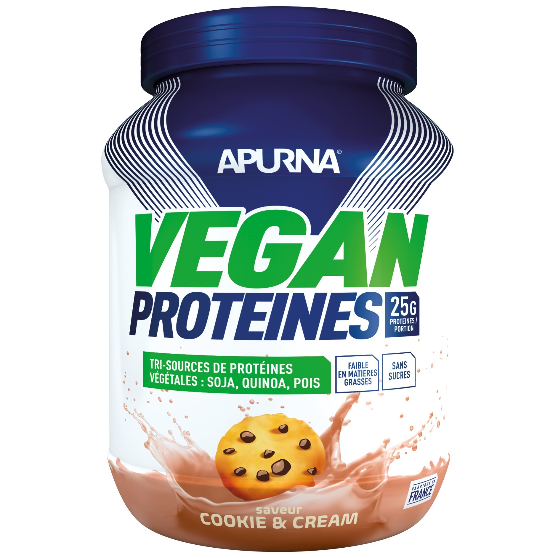 Veganes Eiweiß Apurna Cookie and cream - Pot 600g