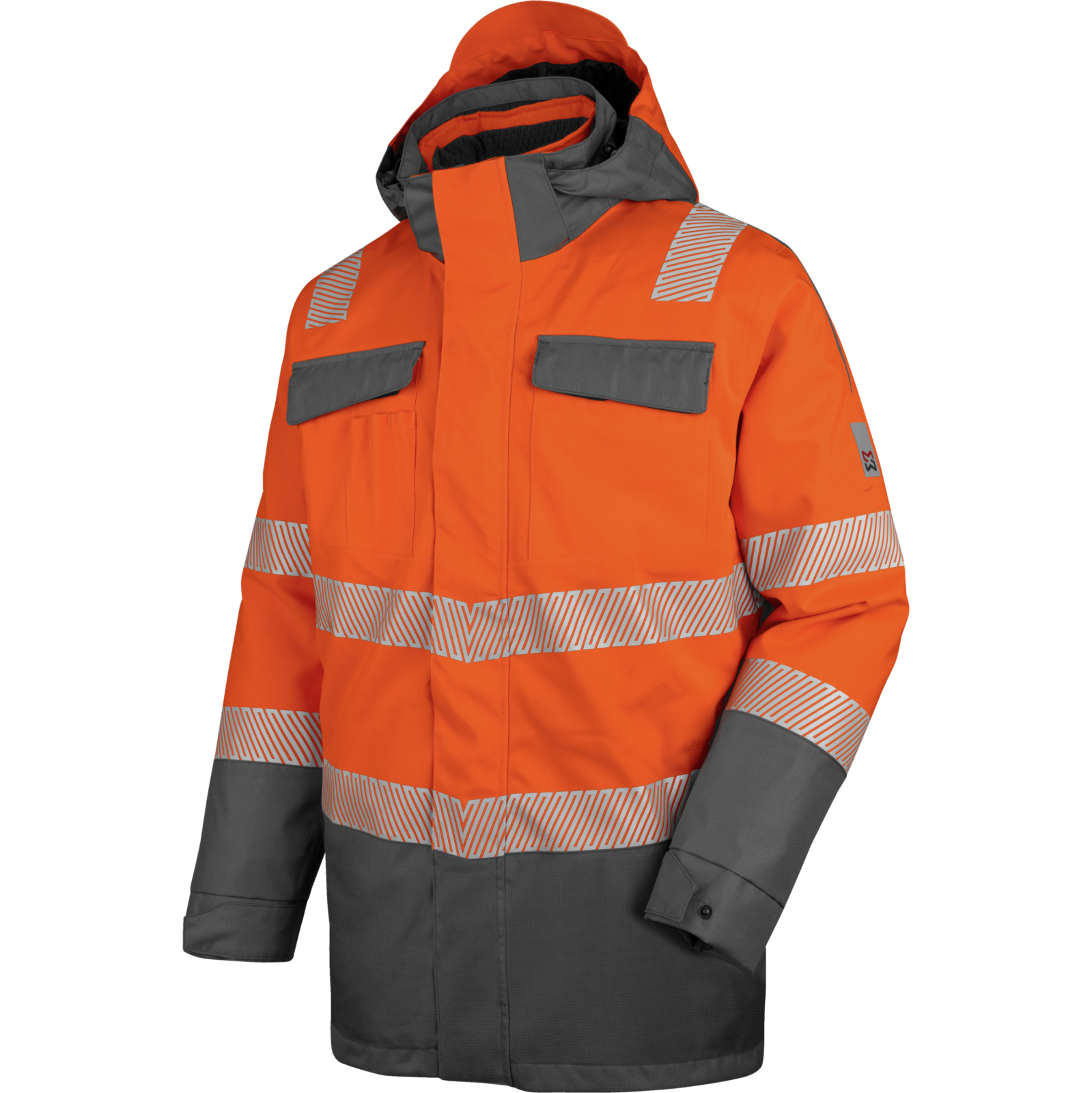 Warnschutz Winter Parka 3in1 Neon EN 20471 3 orange anthrazit