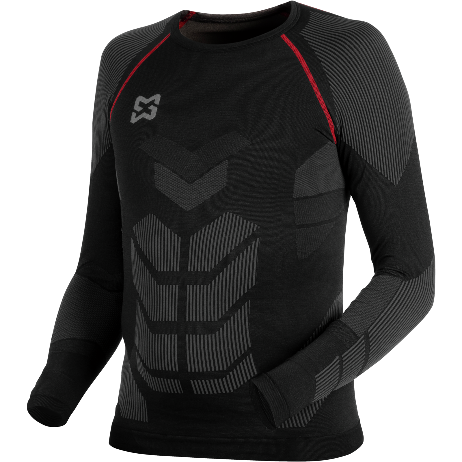 Thermo Unterwäsche Longsleeve Smart schwarz rot