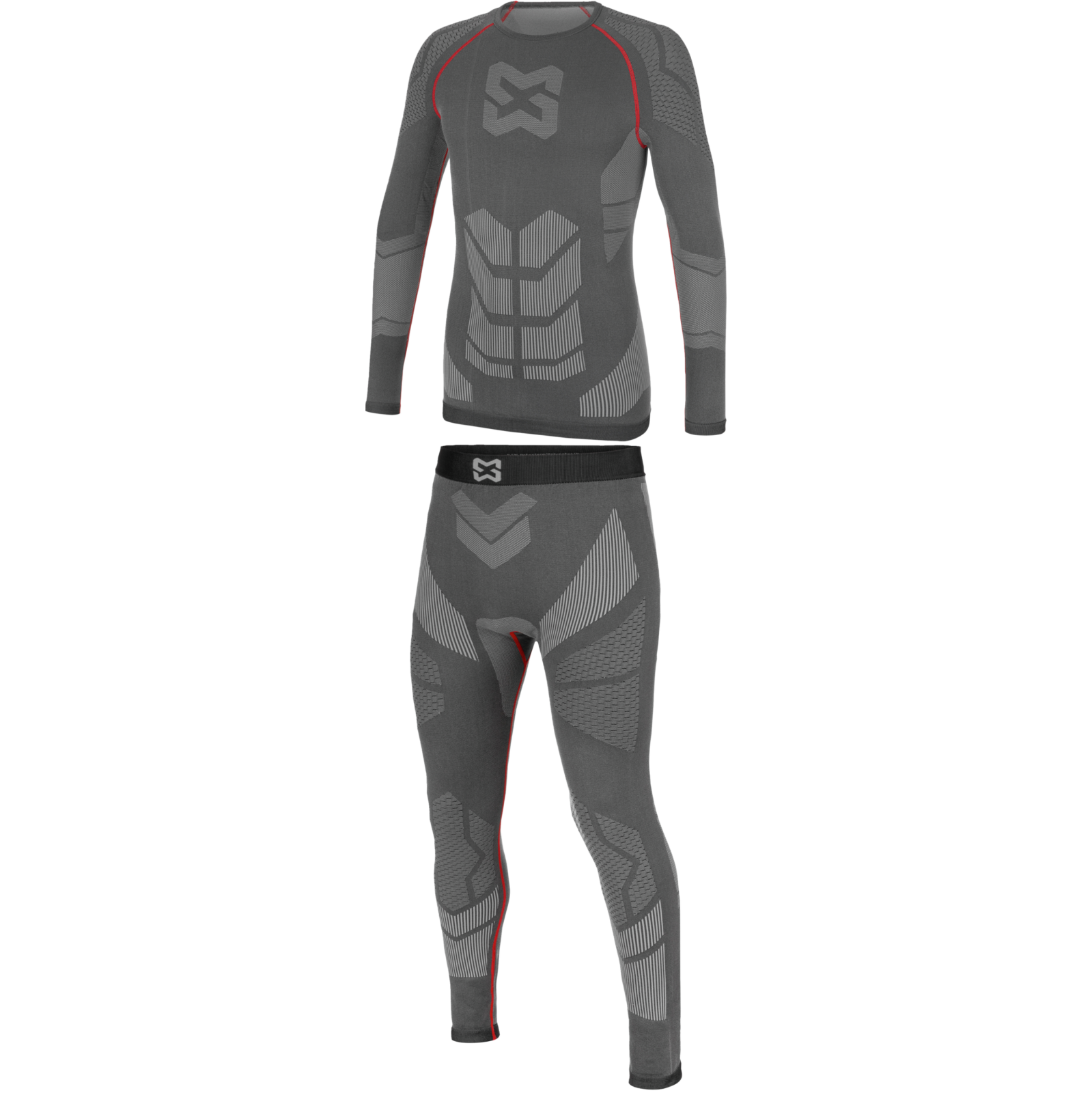 Thermo Unterwäsche Set Pro grau/rot