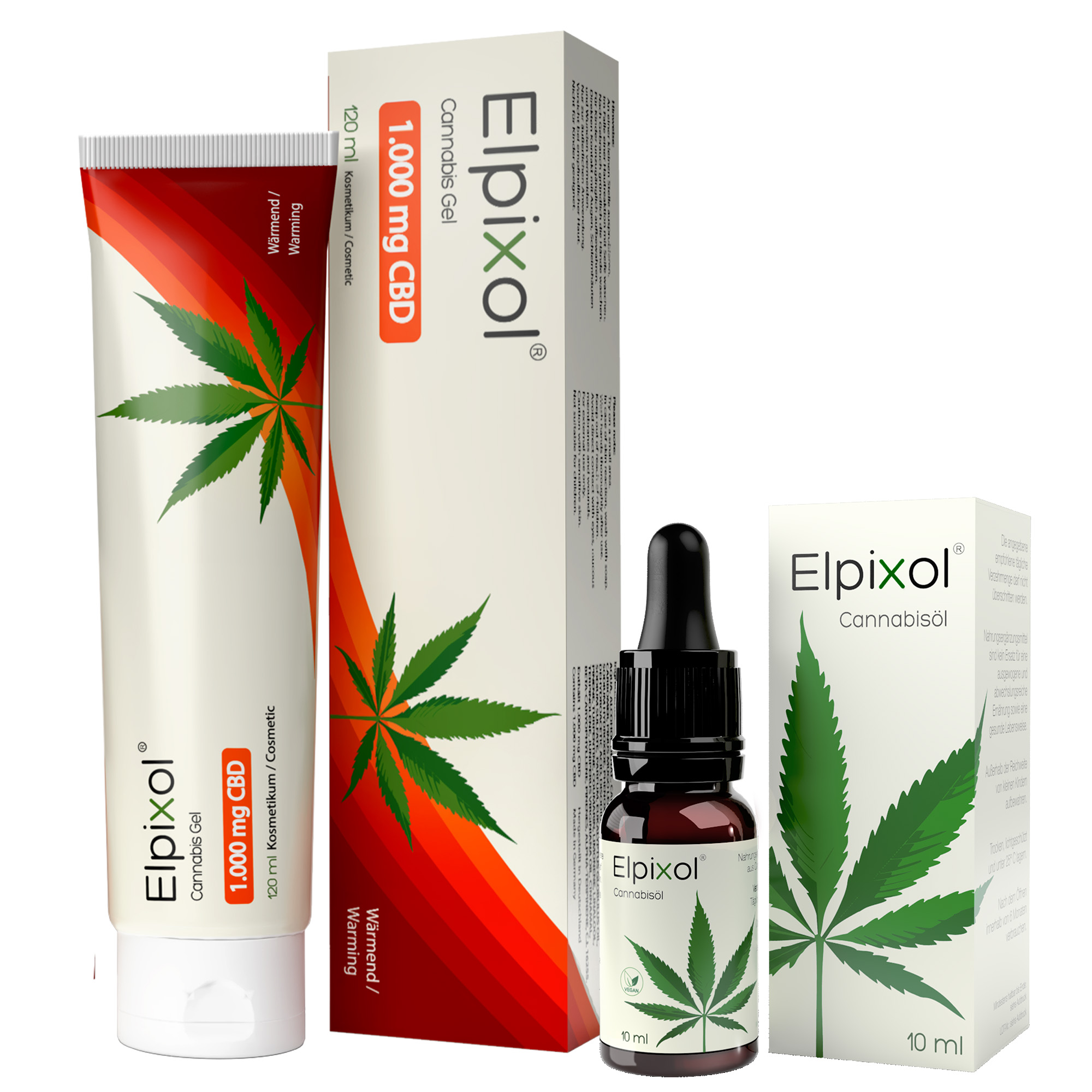 Elpixol® Cannabis Gel 1.000 mg CBD wärmend + Cannabis Tropfen