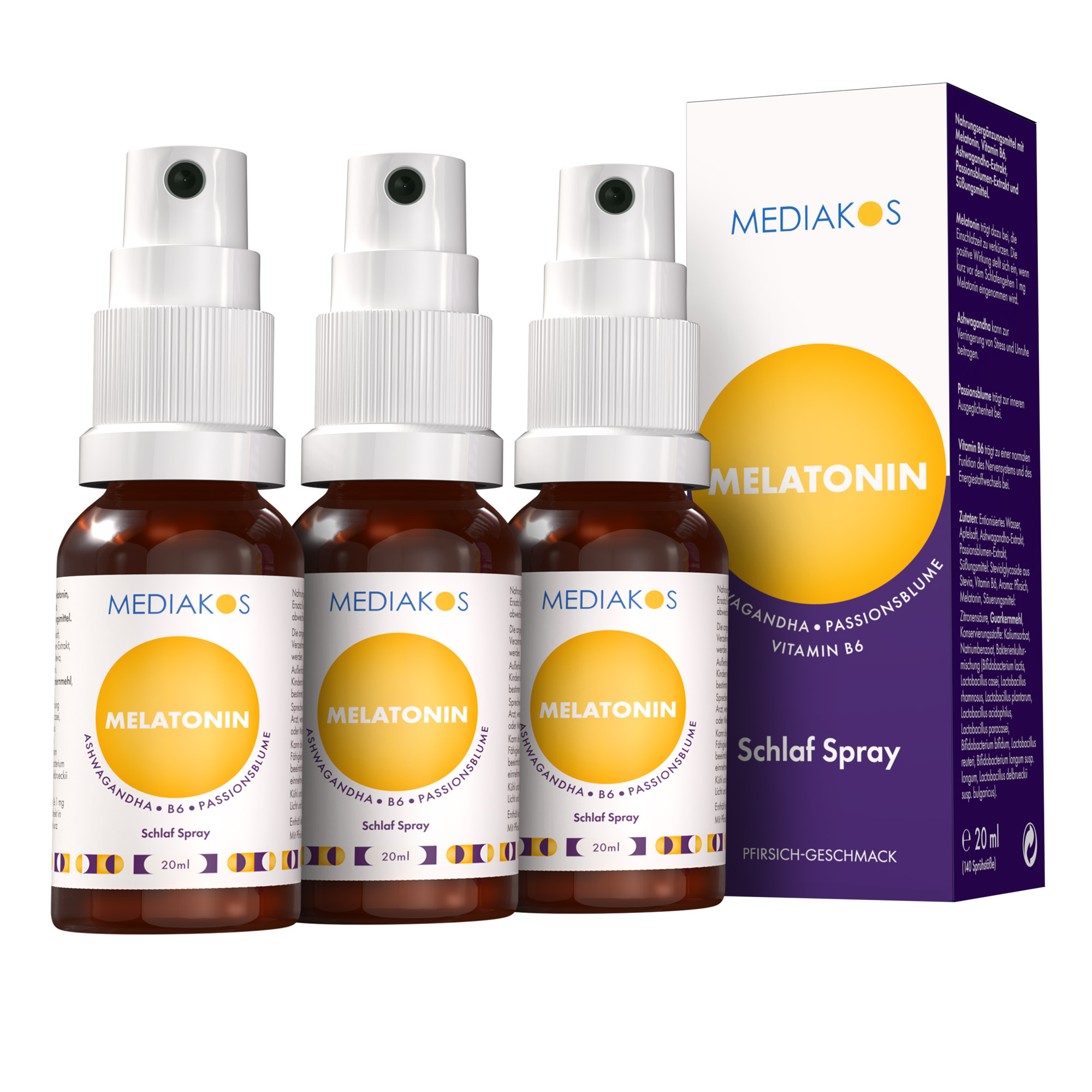 Melatonin Ashwagandha Schlaf Spray 3x20 ml