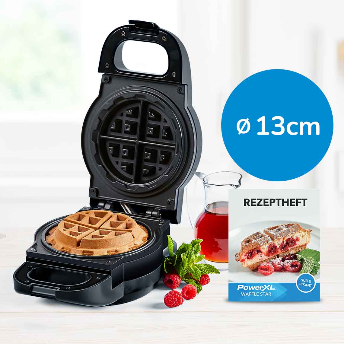 PowerXL Waffle Star Waffeleisen inkl. Rezeptheft GRATIS