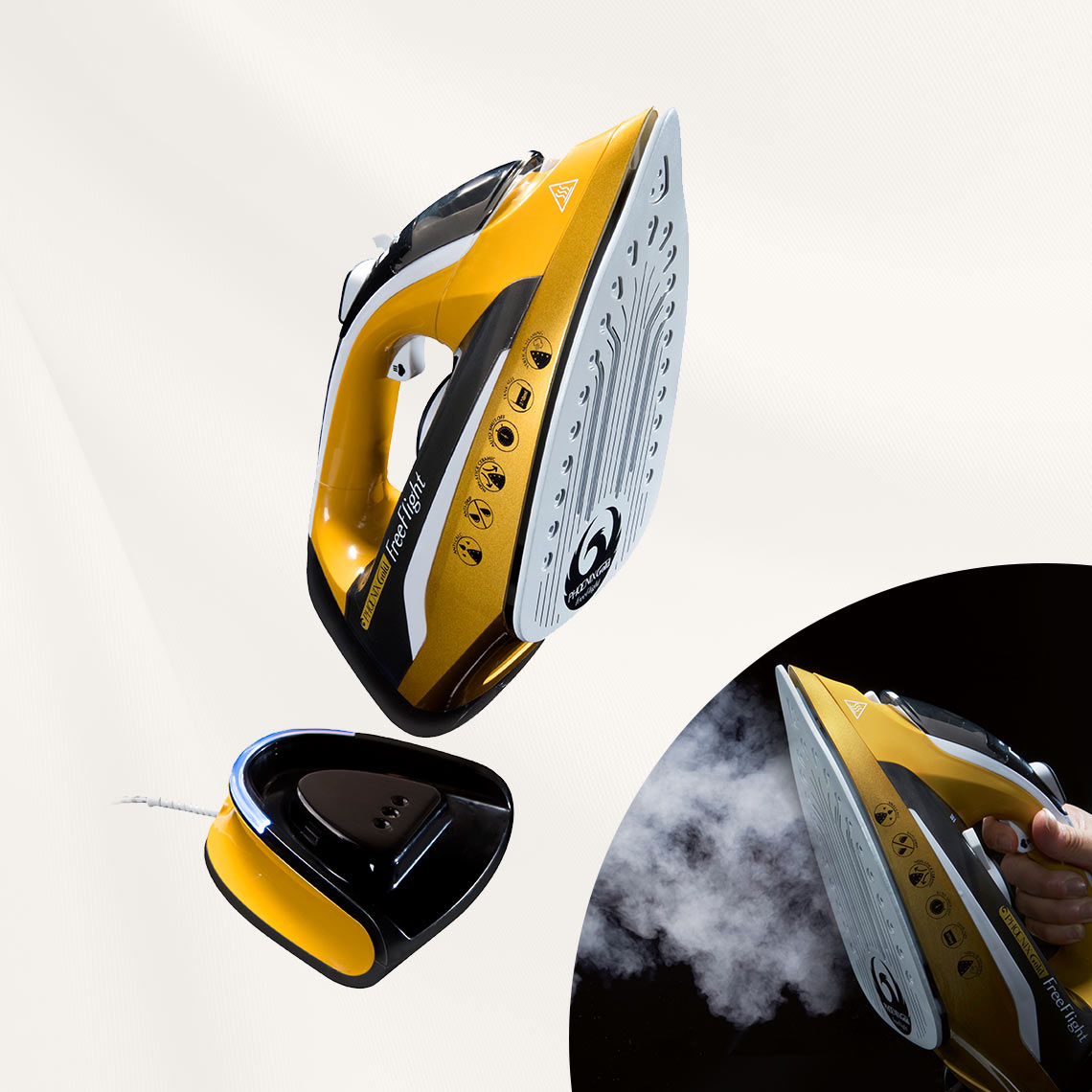 Phoenix Free Flight 2in1 kabelloses Bügeleisen & Dampfglätter (B-Ware)