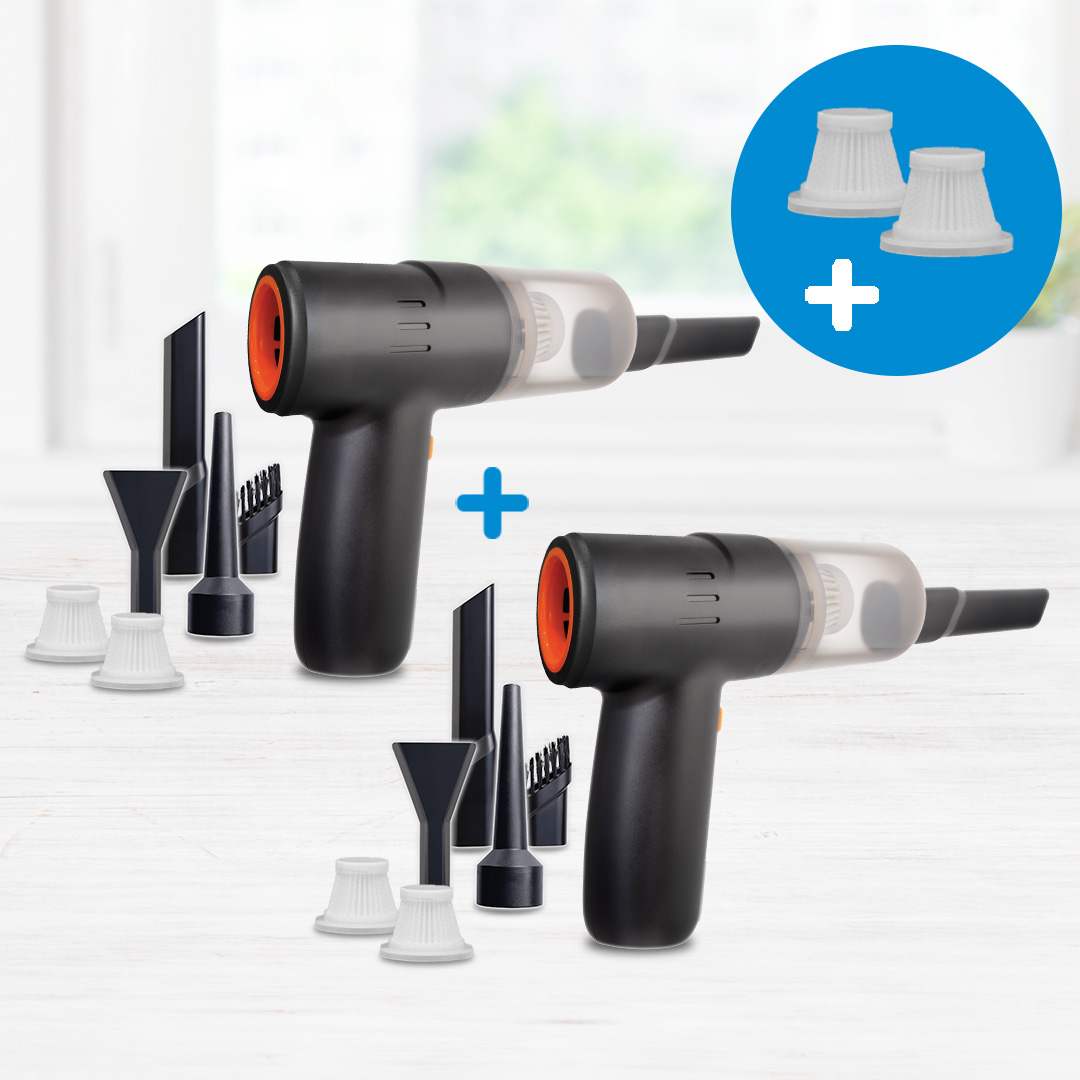 Livington PocketVac 2in1 Handstaubsauger mit Gebläsefunktion 1+1 GRATIS inkl. Ersatzfilter 2er Set