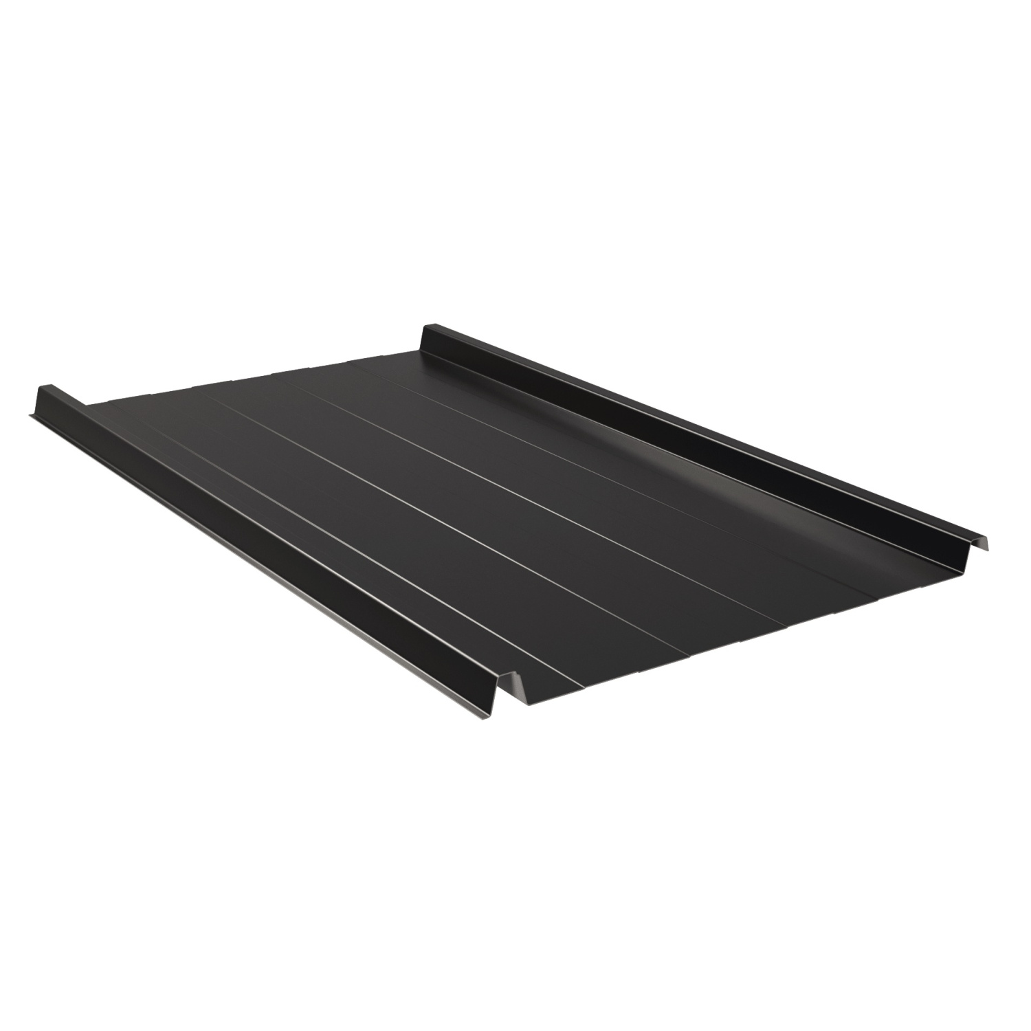 Trapezblech Dach 33/500 | Stehfalzblech | Stahl | Beschichtung 25 µm | 0,5 mm | mit Prägung | RAL 9005 Tiefschwarz mit 1000 g/m² Antikondensvlies