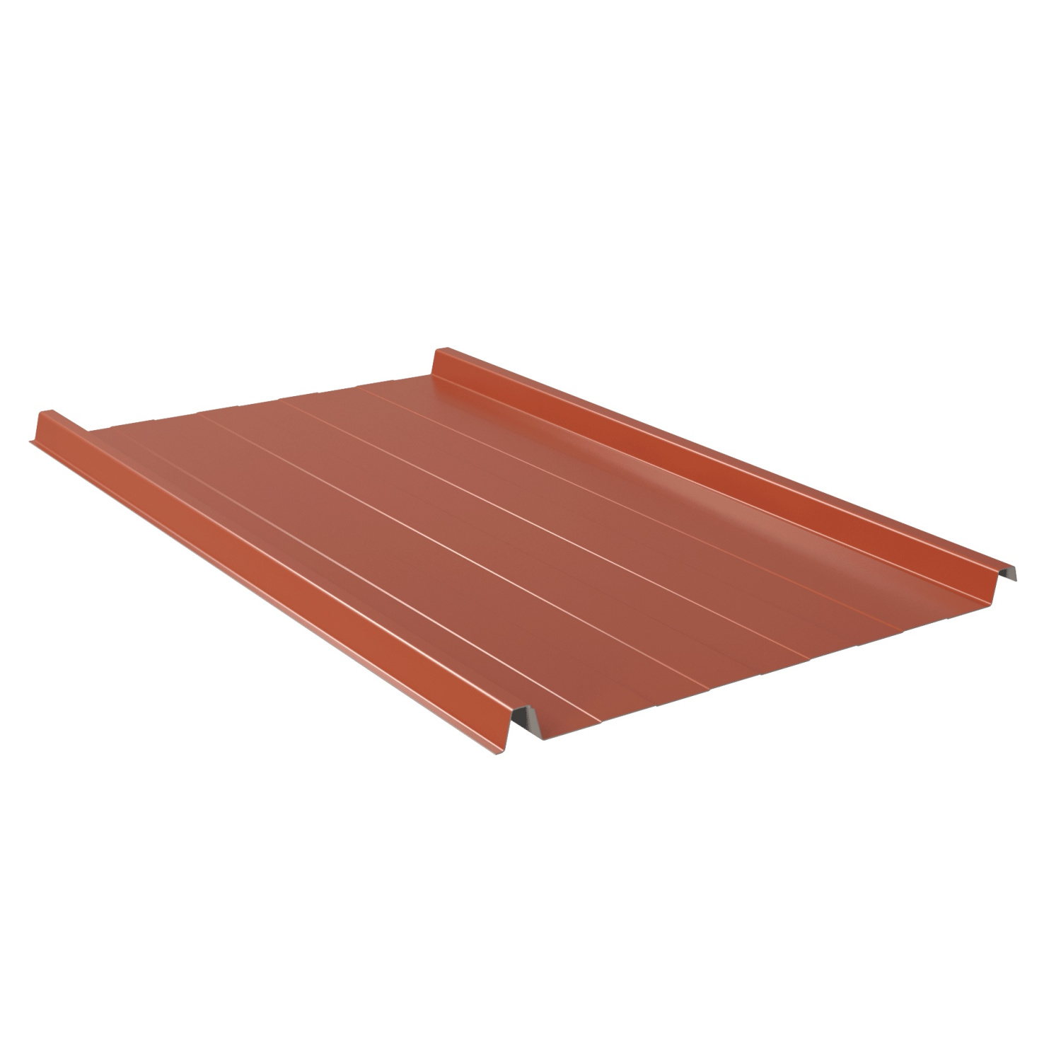 Trapezblech Dach 33/500 | Stehfalzblech | Stahl | Beschichtung 25 µm | 0,63 mm | mit Prägung | RAL 8004 Kupferbraun/Ziegelrot mit 1000 g/m² Antikondensvlies