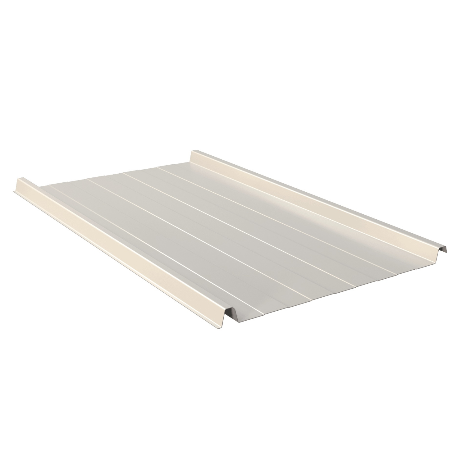 Trapezblech Dach 33/500 | Stehfalzblech | Stahl | Beschichtung 25 µm | 0,63 mm | mit Prägung | RAL 9010 Reinweiß mit 1000 g/m² Antikondensvlies