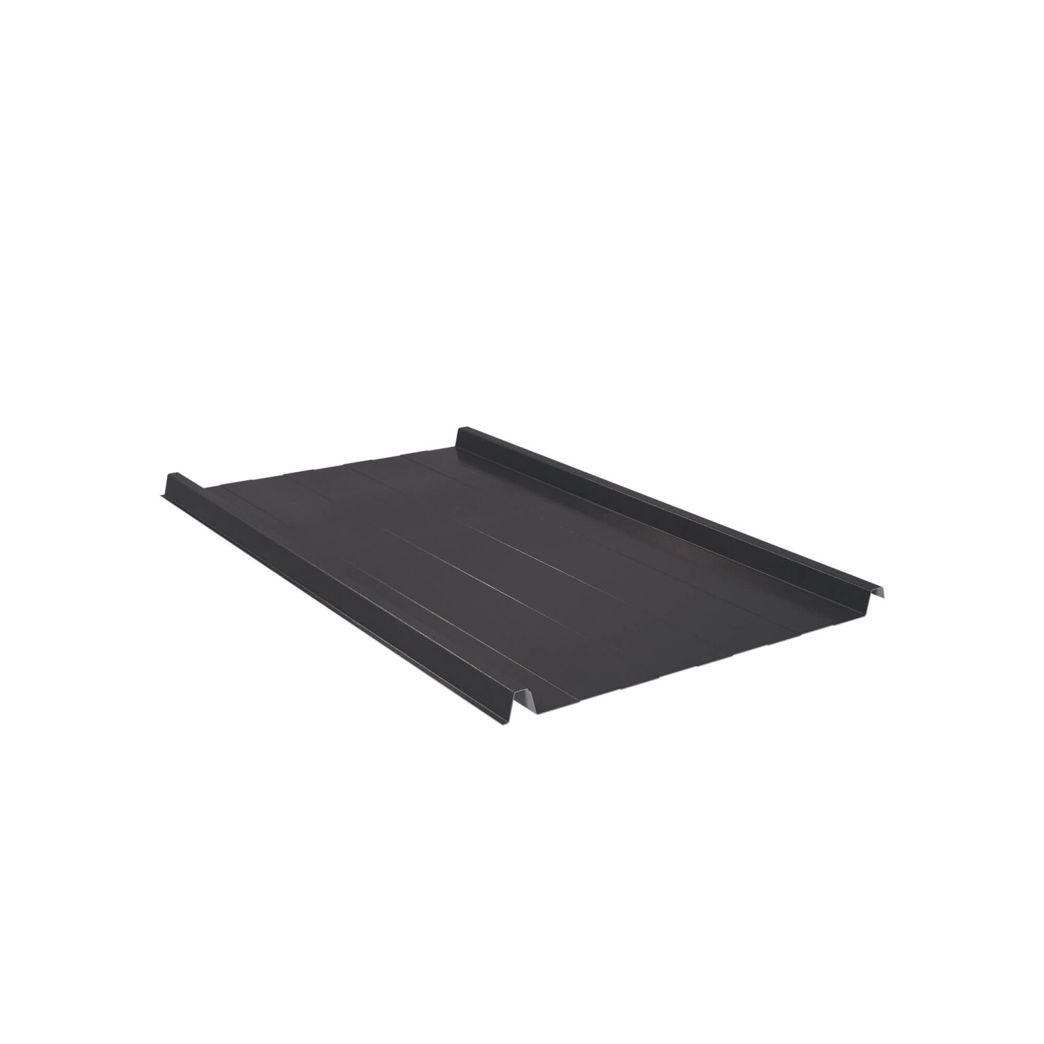 Trapezblech Dach 33/500 | Stehfalzblech | Stahl | Beschichtung 35 µm | Stärke 0,5 mm | mit Prägung | RAL 7024 Dunkelgrau mit 1000 g/m² Antikondensvlies