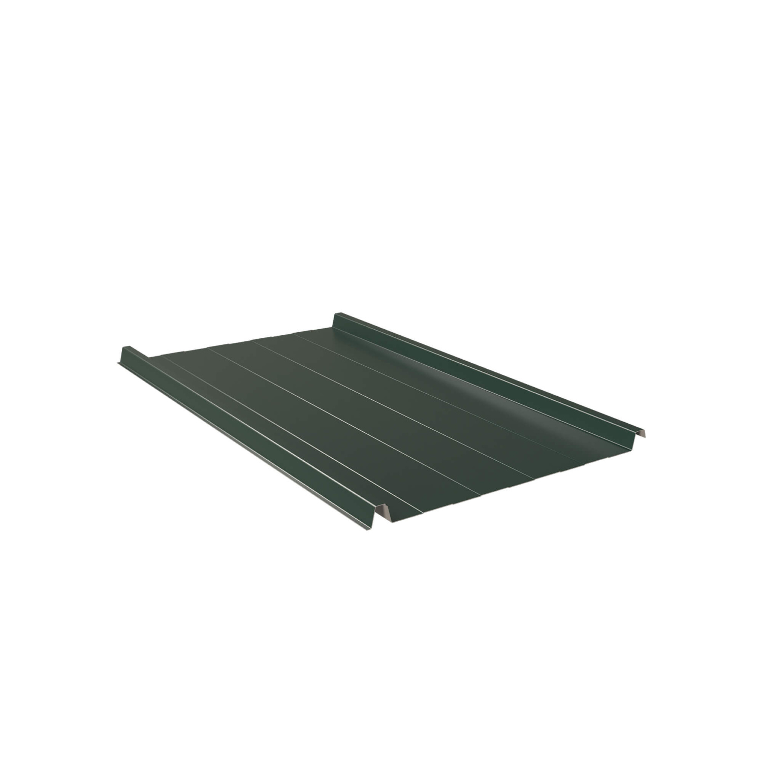 Trapezblech Dach 33/500 | Stehfalzblech | Stahl | Beschichtung 60 µm | Stärke 0,5 mm | mit Prägung | RAL 6005 Moosgrün mit 1000 g/m² Antikondensvlies