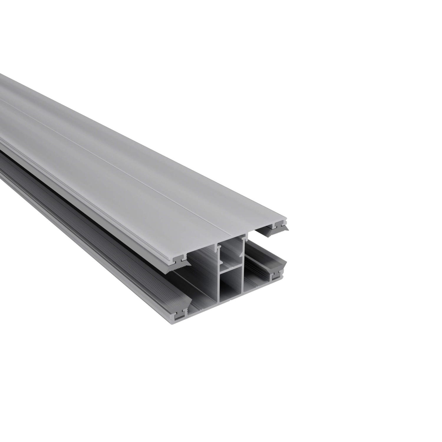 Verlegeprofil DUO Alu/Alu | Mitte | Breite 60 mm | Länge 7000 mm | Für 16 mm Stegplatten