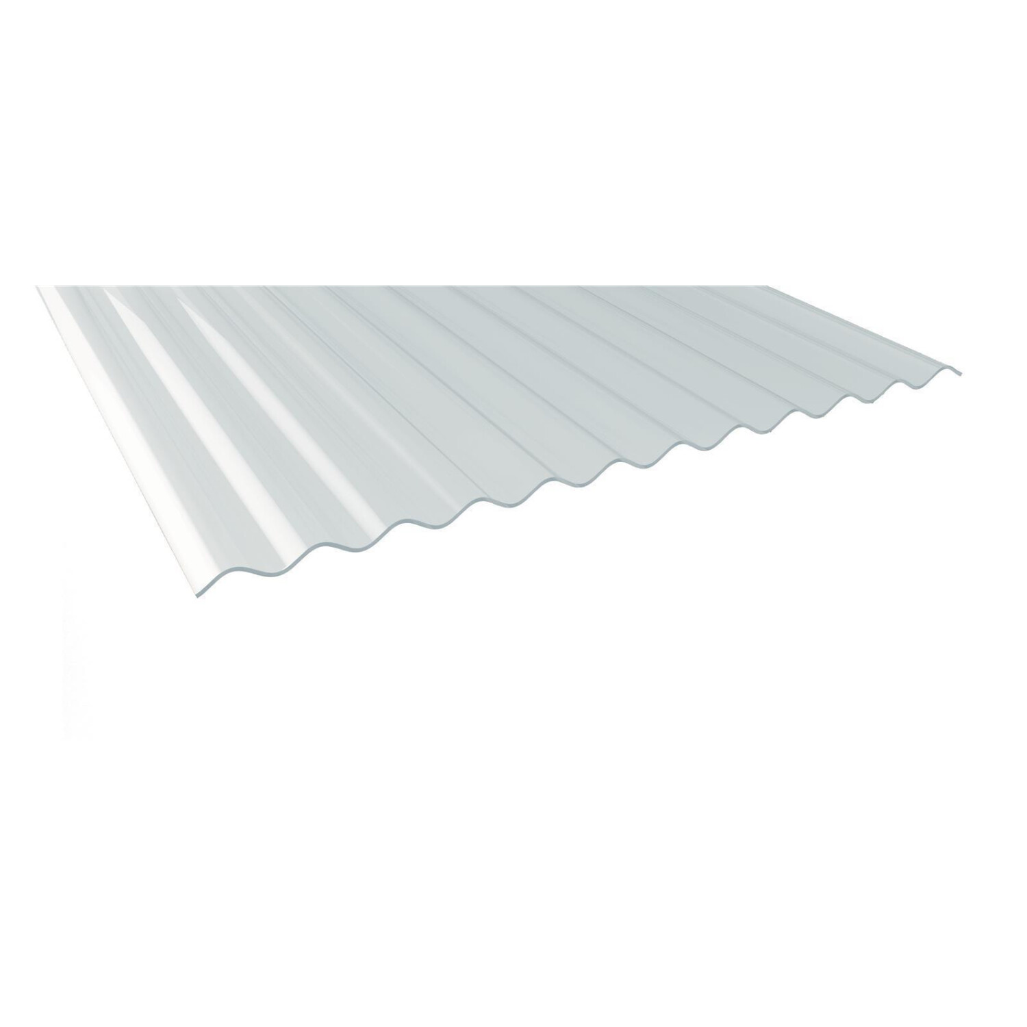 PVC Wellplatte 76/18 | 1,3 mm | Klarbläulich | 6000 mm