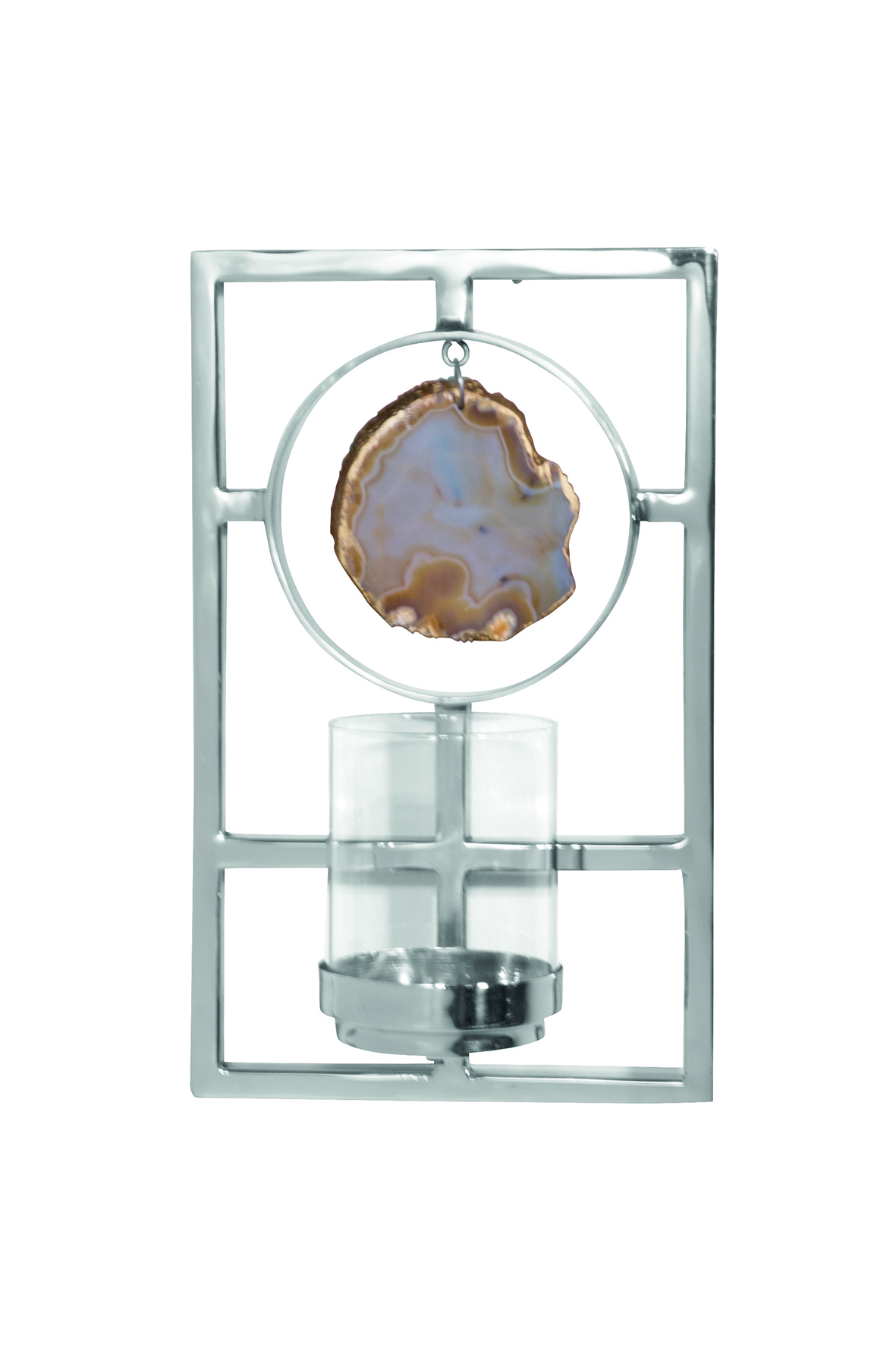 Kerzenhalter Wand Leuchter Kerzen Wanddeko silberfarben modern