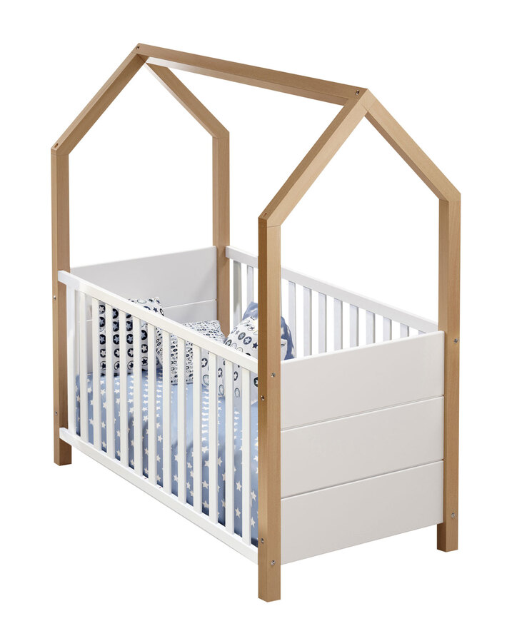 Kinderbett Beach Kiefer weiß/ Abs. Birke