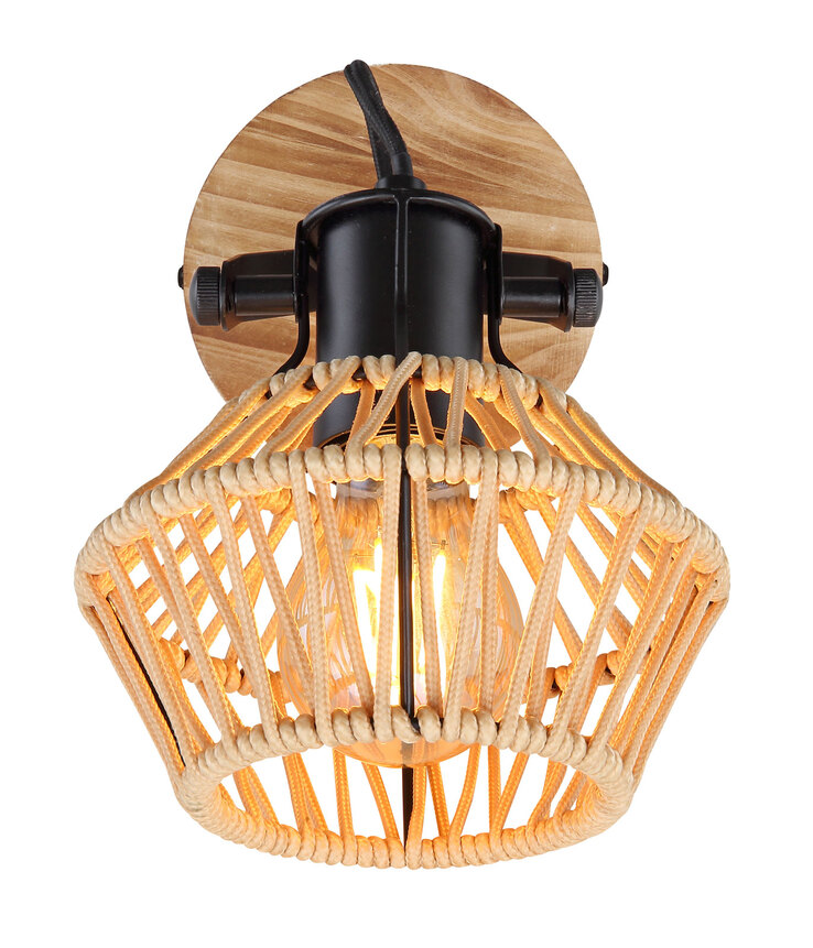 GLOBO Retrofit Strahler mit 1 Spot Valli 16x25,3 cm 25cm schwarz /Hanf beige