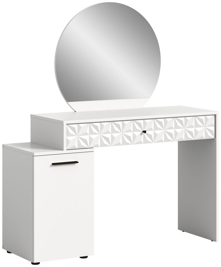 Schminktisch Prisma 90 x 133 x 39 cm weiß/weiß Hochglanz