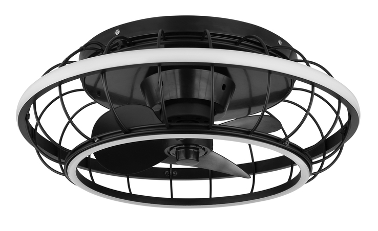 GLOBO LED Deckenlampe Leonhard mit Ventilator Schwarz /Opalweiß 50x50cm H18cm