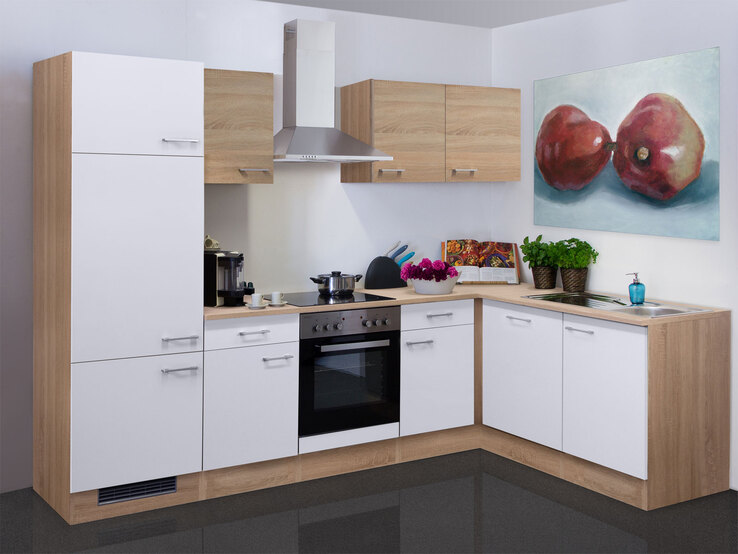 Küchenblock Samoa Weiß/Eiche Sonoma ca. 280 x 170 cm