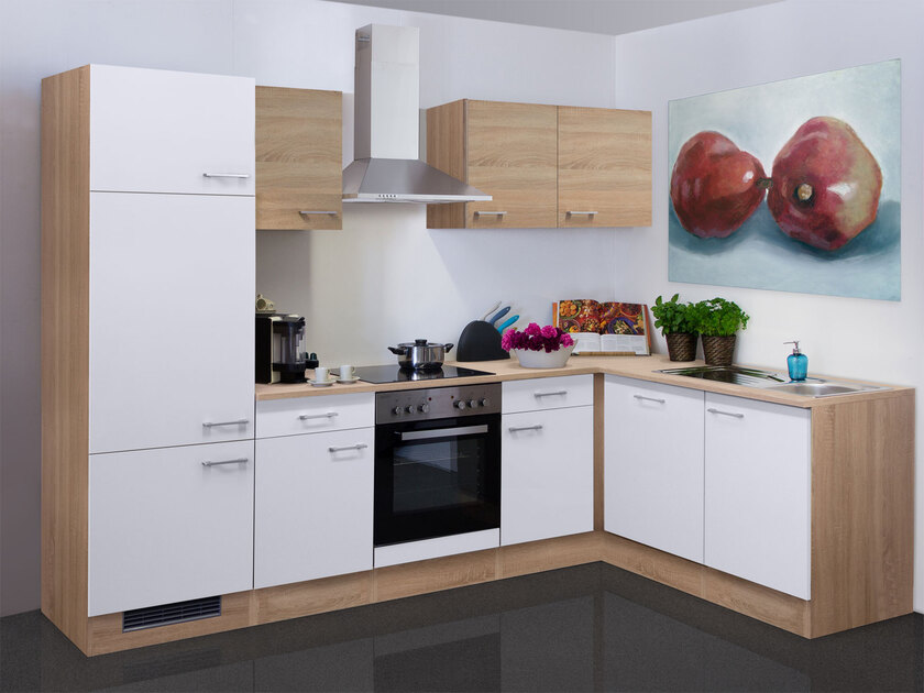 Küchenblock Samoa Weiß/Eiche Sonoma ca. 280 x 170 cm