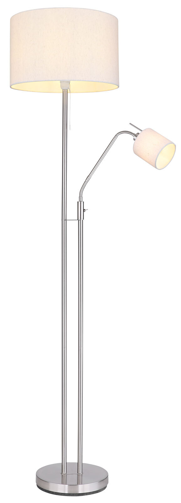 AVA Stehlampe braun, goldfarben, grau, D/H: 40 x 175 cm, Textil, Metall