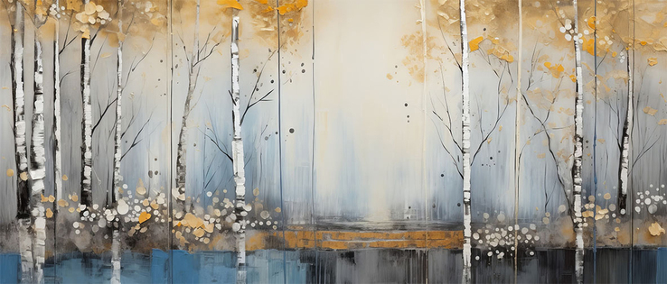 Kunstdruck auf Keilrahmen BIRKEN 140x60cm