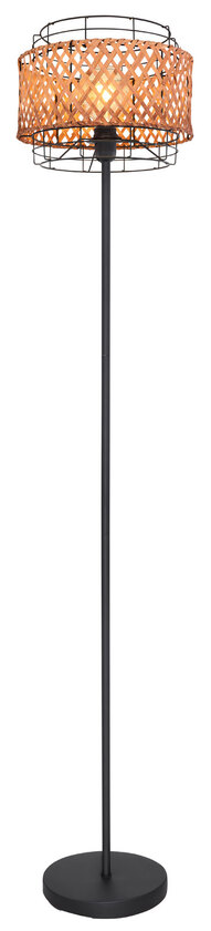 GINA Stehlampe braun, schwarz 15668S, D/H: 30 x 151 cm, Metall, Holz