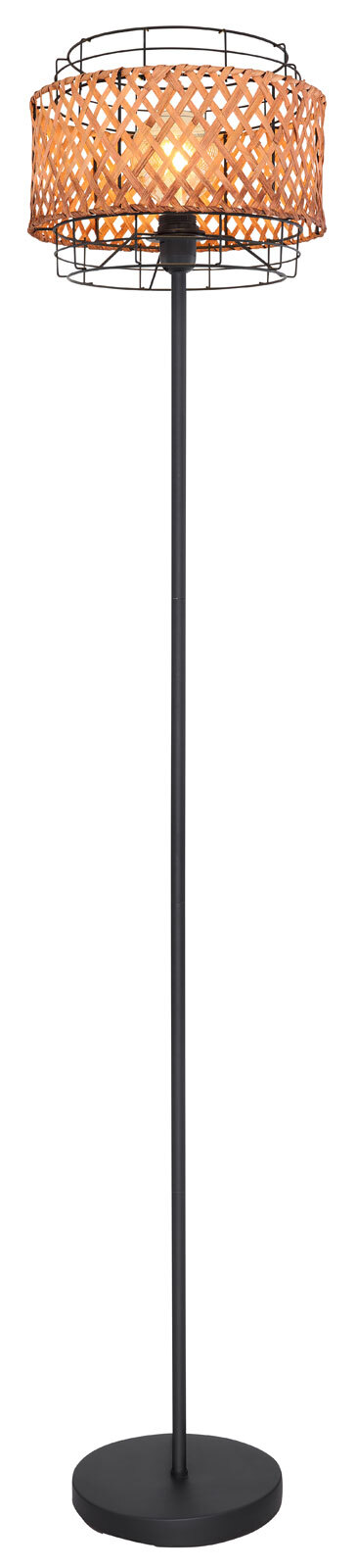 GINA Stehlampe braun, schwarz 15668S, D/H: 30 x 151 cm, Metall, Holz