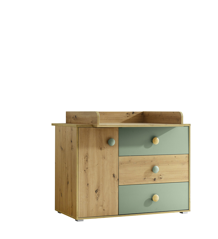 Wickelkommode Birta braun/ grün