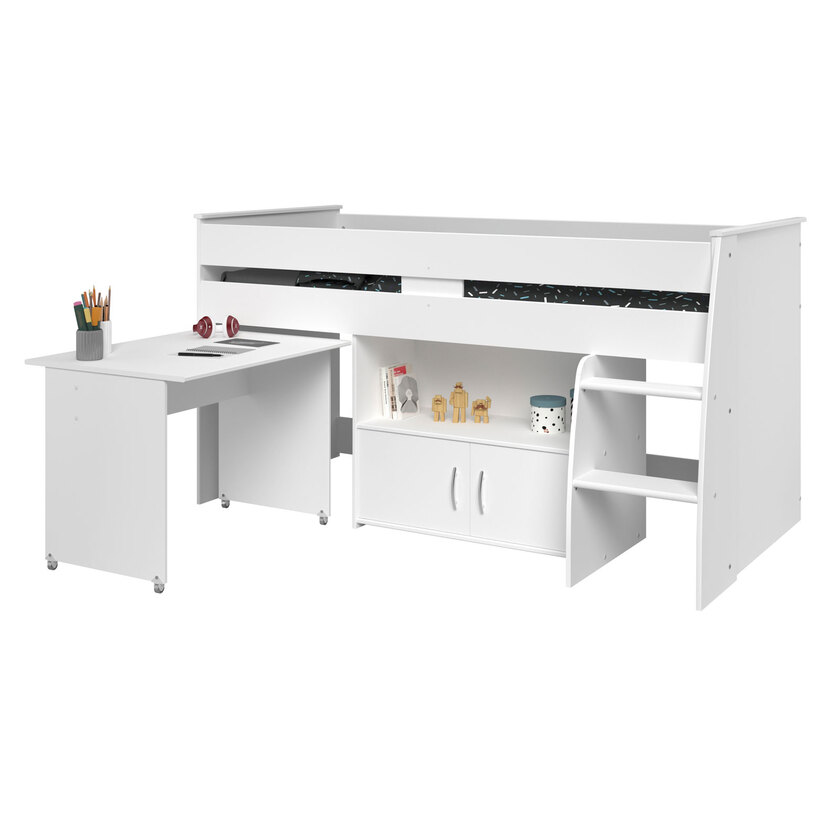 Parisot Halbhohes Hochbett Reverse 1 weiß