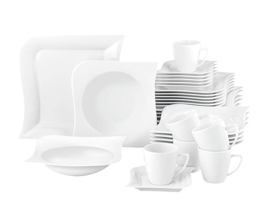 Kombiservice Opera Porzellan Weiß 30-teilig