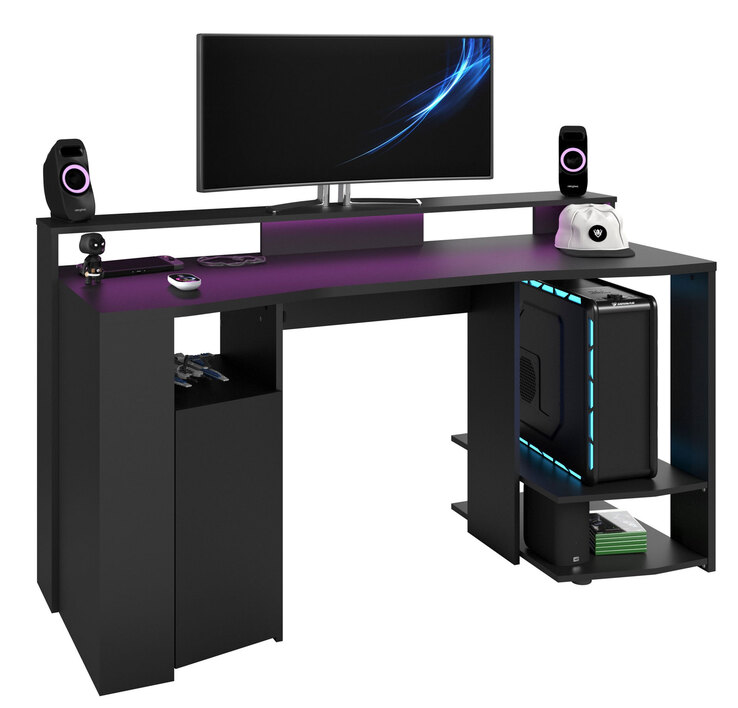 Parisot Gamertisch mit LED Beleuchtung schwarz