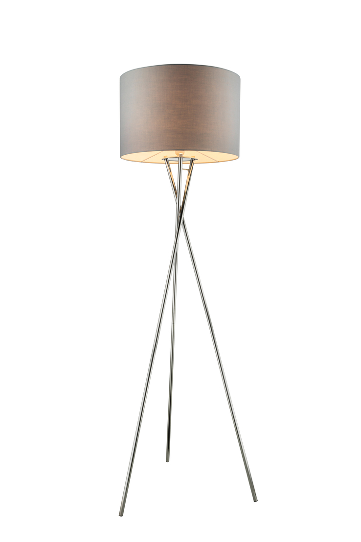 GLOBO Retrofit Tripod Stehlampe Gustav Grau 62x62cm H160cm