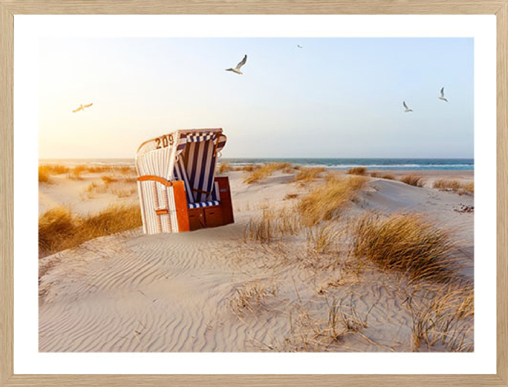 Kunstdruck im Rahmen STRANDKORB 50x40cm