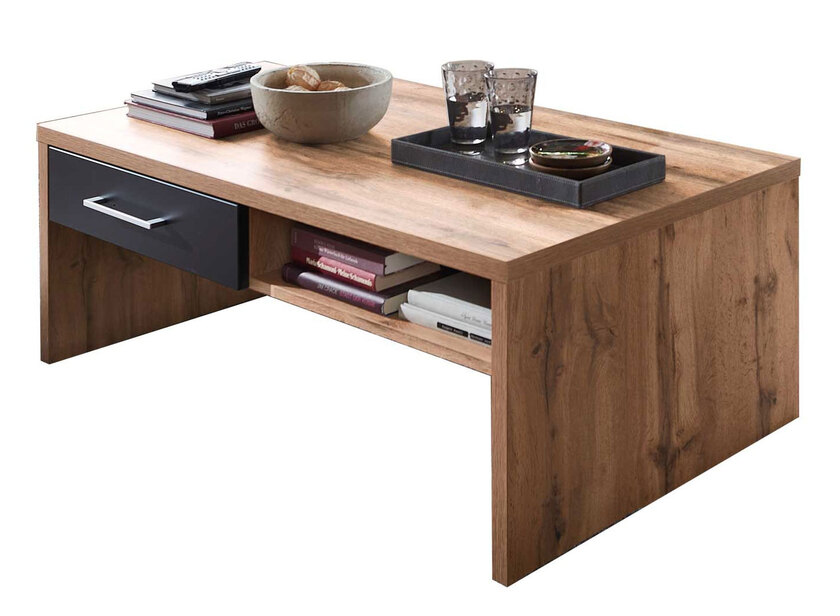 Couchtisch Sonate Lack Schwarz Eiche Altholz Nachbildung