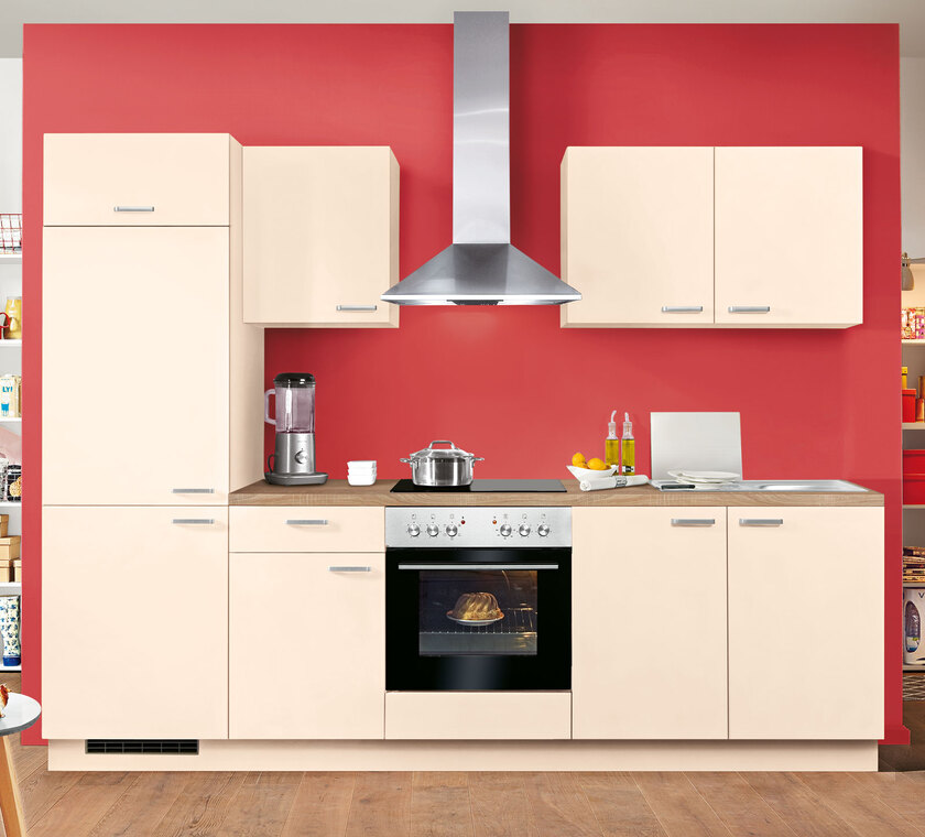 Küchenzeile Magnolienweiß/Bergeiche Nachbildung 270x207x60cm