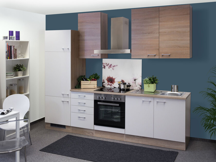 Küchenblock Samoa Eiche Sonoma/Weiß  ca. 270 cm